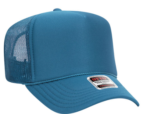 turquoise trucker hat