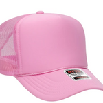 pink trucker hat