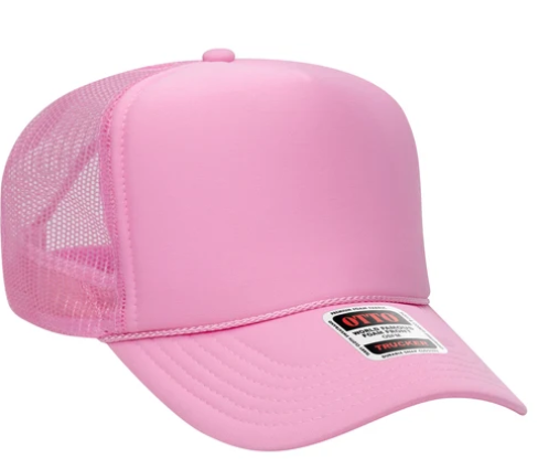 pink trucker hat