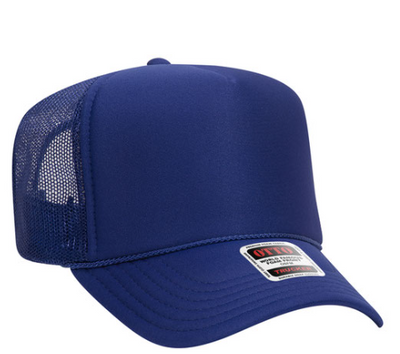 All royal blue trucker hat
