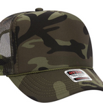 green and brown camo trucker hat