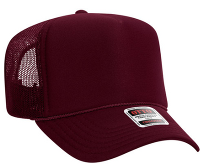 All Burgendy maroon trucker hat