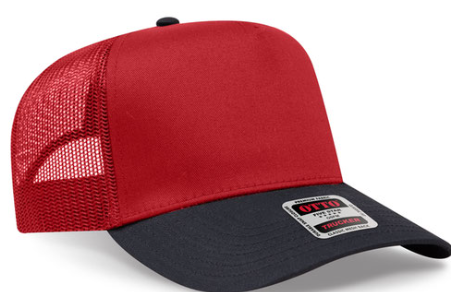black/red canvas hat