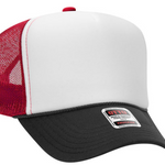 red/white/black trucker hat