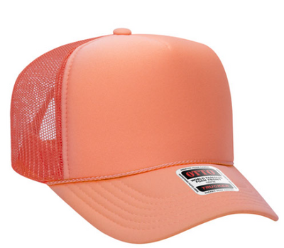 coral trucker hat