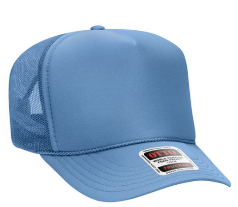 Columbia blue trucker hat