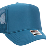 turquoise trucker hat