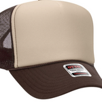 brown, tan, brown trucker hat