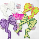 4 different color Glitter Side Bows for shirts ~ can be used for hats - iron on bows - Glitter bows