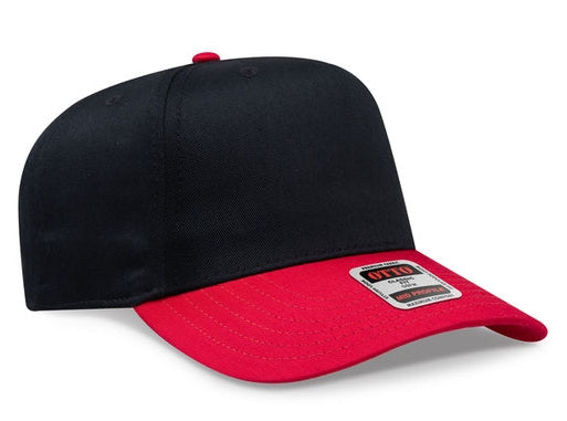 OTTO CAP® 5 Panel Mid Profile Baseball Cap ~ Red/Black