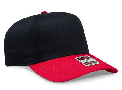 OTTO CAP® 5 Panel Mid Profile Baseball Cap ~ Red/Black