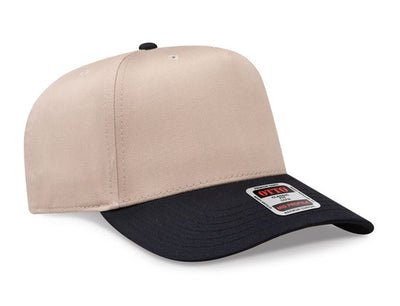 OTTO CAP® 5 Panel Mid Profile Baseball Cap ~ Tan/Black
