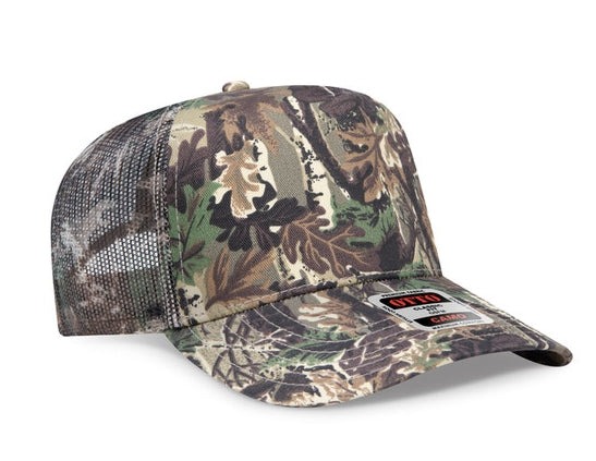 OTTO CAP® Camouflage 5 Panel Mid Profile Mesh Back Trucker Hat