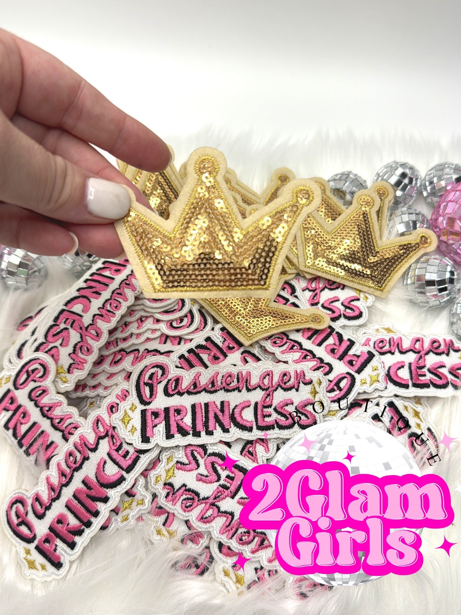 Trucker Patch Hat ~ Gold Sequin Crown