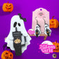 Ghost with Tumbler Earrings ~ Ghost with tumbler Brooch ~ ghost with tumbler