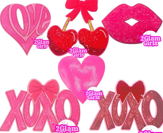 Valentines Shirt / Sweatshirt Patches ~ Glitter ~ Sequins ~ iron on patches ~ Valentine shirts