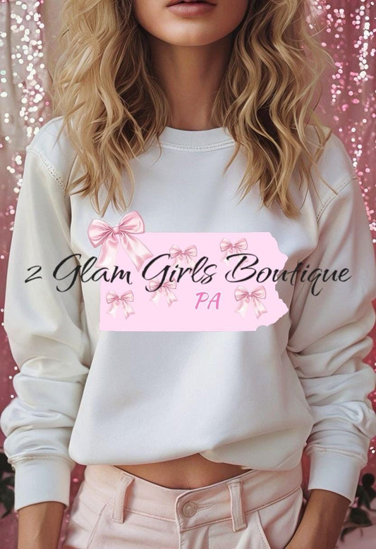 PNG Coquette Pennsylvania State ~ Pink Bow Stare ~ Digital Download