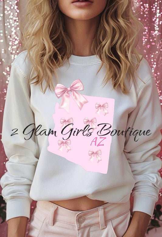 PNG Coquette Arizona State ~ Pink Bow State ~ Digital Download