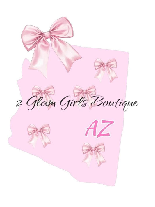 PNG Coquette Arizona State ~ Pink Bow State ~ Digital Download