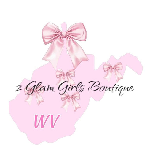 PNG Coquette West Virginia State ~ Pink Bow State - Digital File