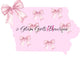 PNG Coquette Iowa State ~Pink Bow State ~ digital file