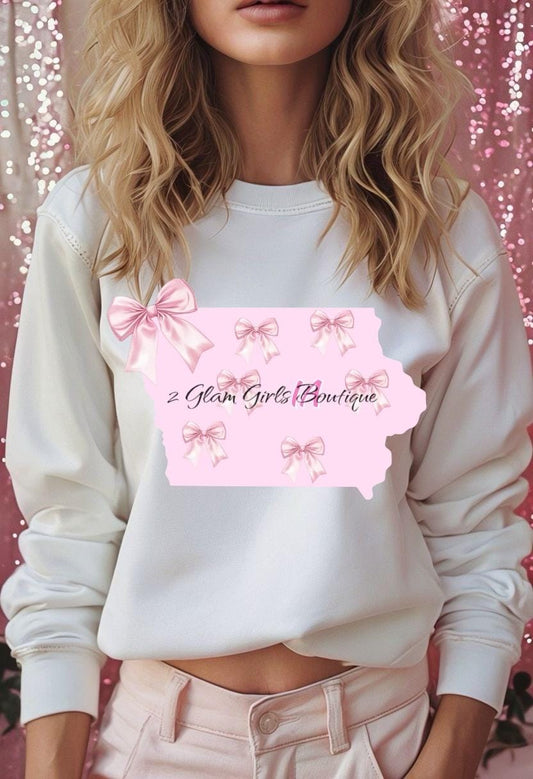 PNG Coquette Iowa State ~Pink Bow State ~ digital file