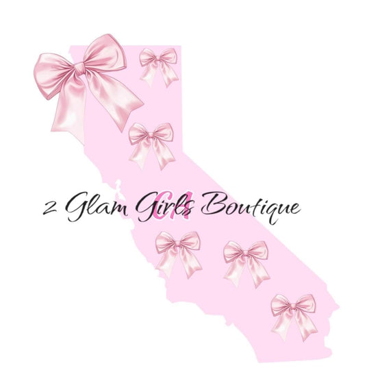 PNG Coquette California State ~ Pink Bow State ~ Digital File