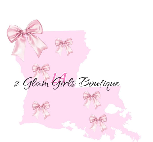 PNG Coquette Louisiana State ~ Pink Bow State ~ digital file