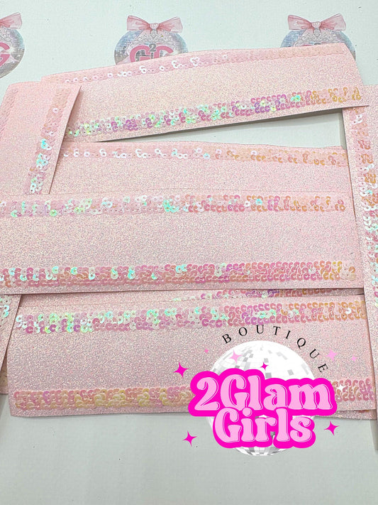 Pink glitter and sequin hat band ~ iron on hat bands ~ sparkle hat band