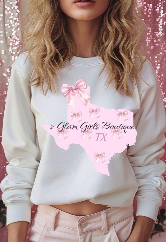 PNG Coquette Texas State ~ Pink Bow state ~ Digital File