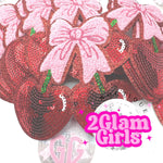 Trucker Hat Patch ~ Bling Cherry and Chenille patch ~ iron on patch
