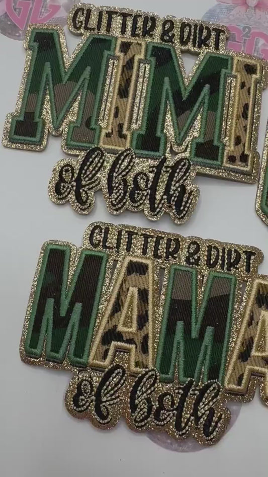 Glitter and Dirt Mama , Mimi, Gigi of both ~ Glitter camp and leopard patch ~ Iron on patch