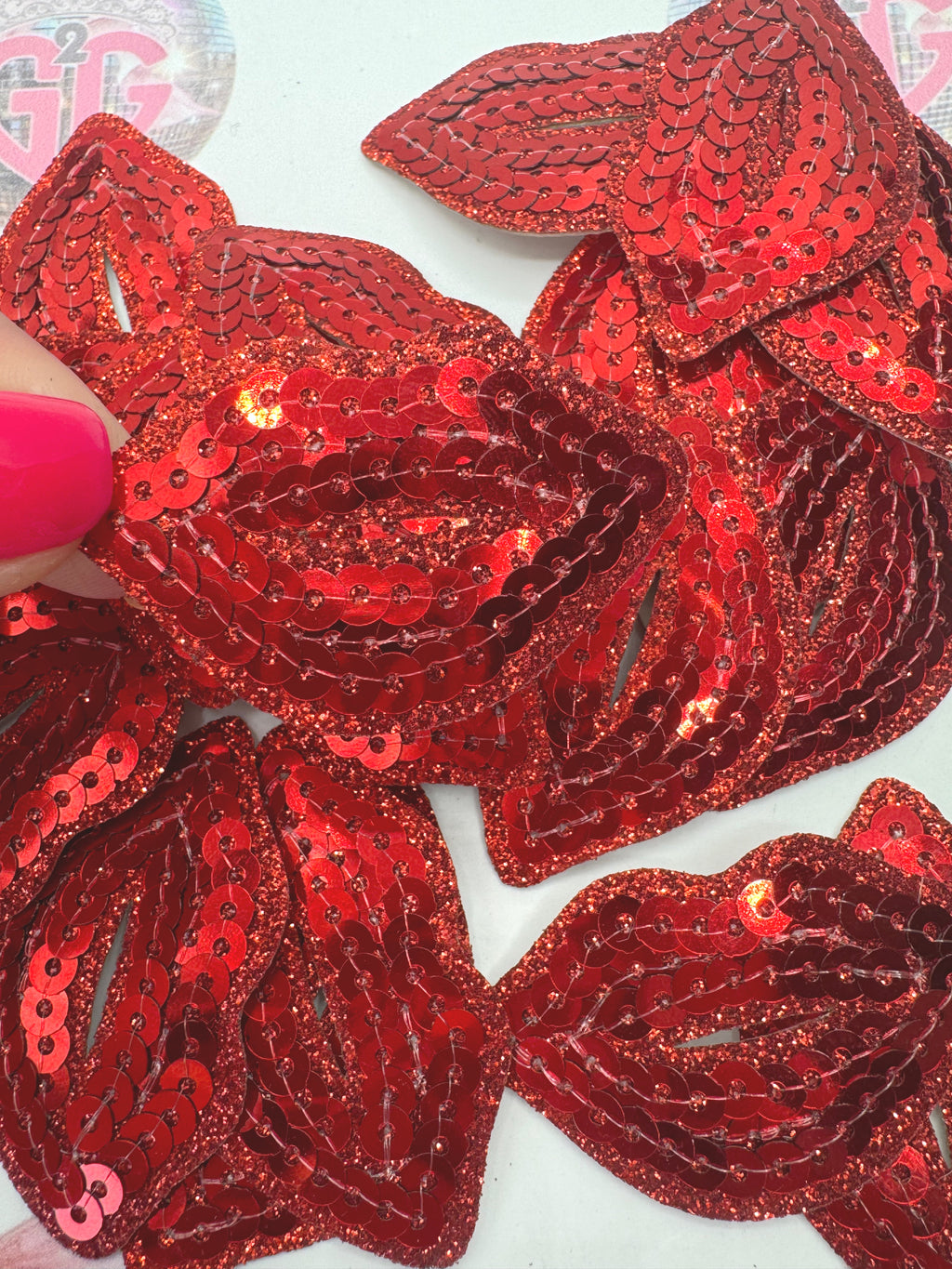 Sequin Red Glitter Lips ~ Sparkle Red Lips 👄