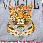Vogue Tiger Screenprint with Spangles