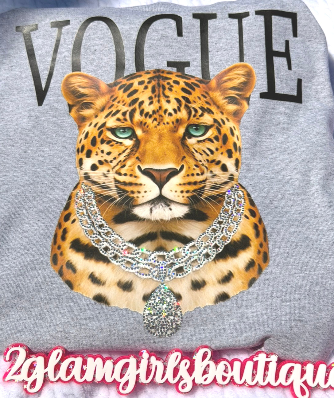 Vogue Tiger Screenprint with Spangles
