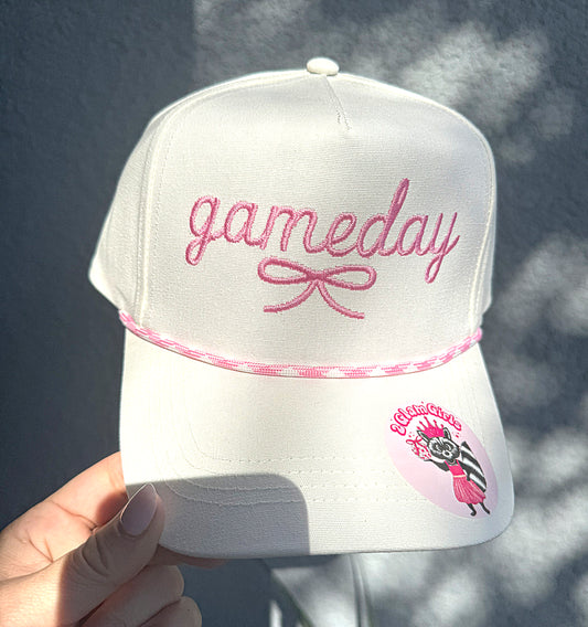 Gameday Bow Embroidery Hat 🩷