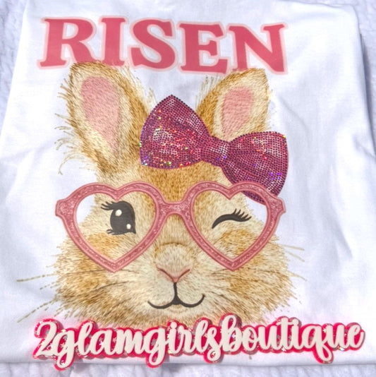 Risen Bougie Bunny Screenprint with Spangles