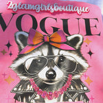 Vogue Raccoon Screenprint with Spangles